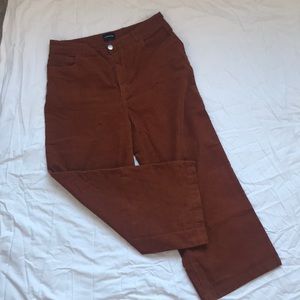 Cropped wide leg corduroy pants